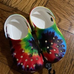 Brand new Crocs classic colors tie dye